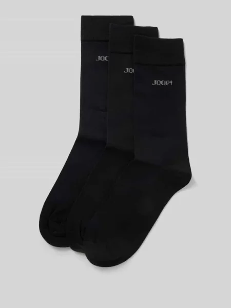 Skarpety z detalem z logo w zestawie 3 szt. Joop! Collection czarne