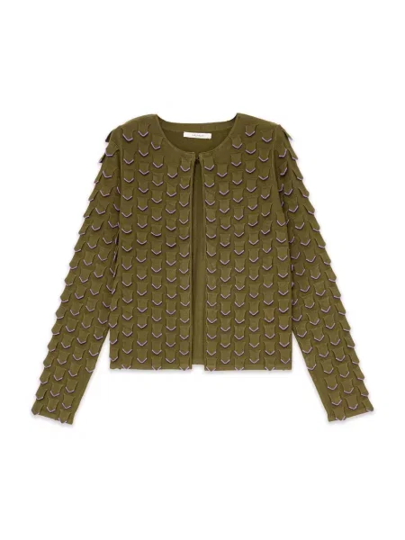 Haftowany kardigan Maliparmi zielony