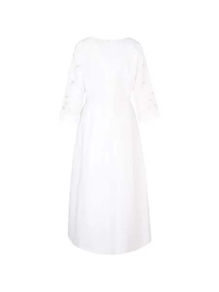 Lung rochie maxi Loodyana cu broderie alb