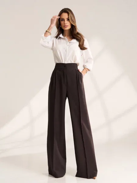 Класичні штани ISSA Plus темно-коричневий коричневі