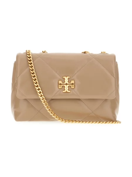 Torebka crossbody Tory Burch skórzana biznesowa beżowa