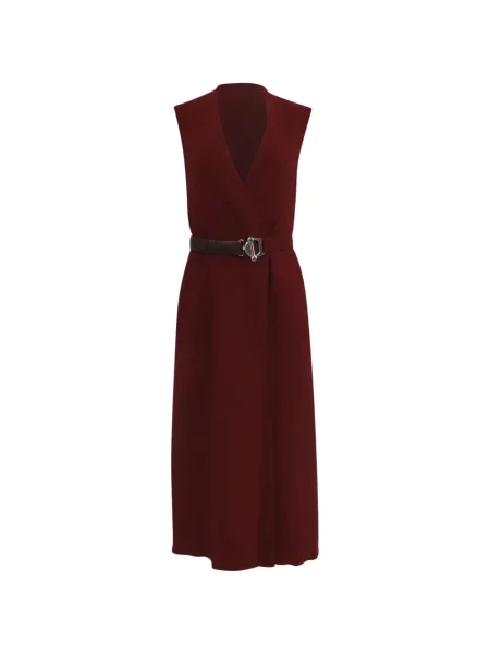 Cu centură rochie Victoria Beckham fără mâneci roșu