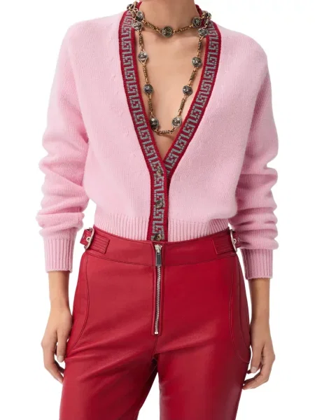 Cardigan Versace de lână roz