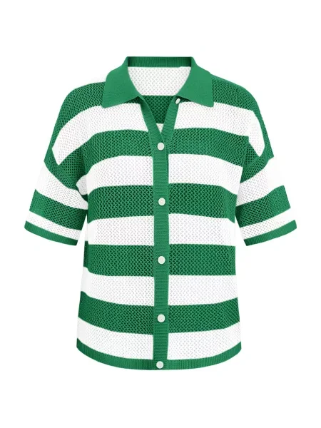 Imily Bela Geacă tricotată verde alb