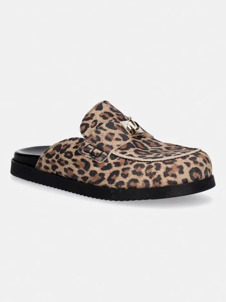 Steve Madden klapki z zakrytymi palcami nubukowe Megg brązowe