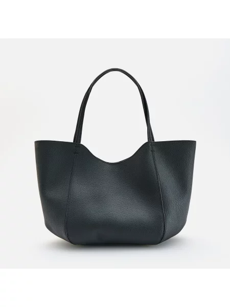 Reserved Kabelka shopper z napodobeniny kůže černý