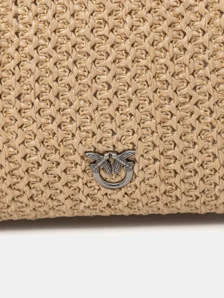 Pinko torebka crossbody pleciona beżowa