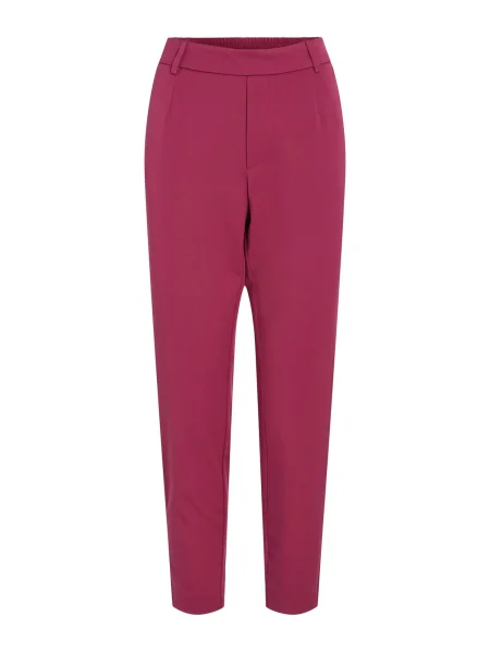 VILA Pantaloni cutați VIVARONE merlot roșu