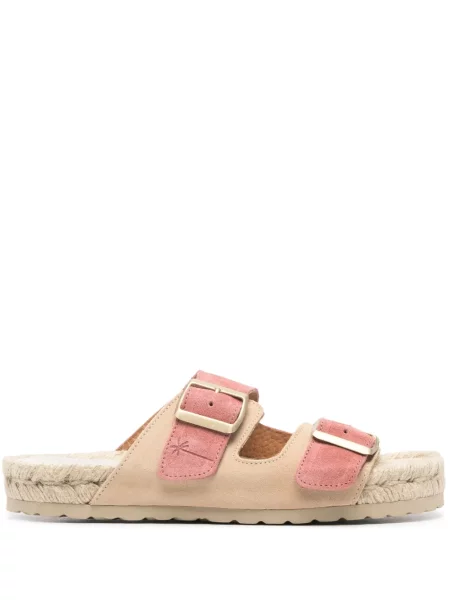 Espadrile Manebi din piele de căprioară roz