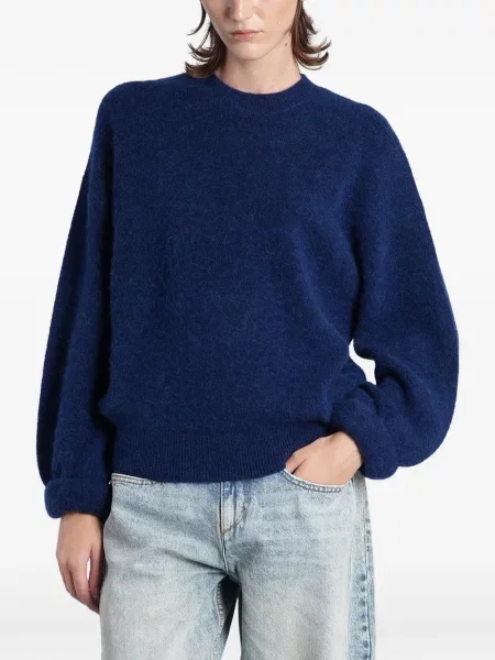 Pulover Isabel Marant cu decolteu rotund albastru