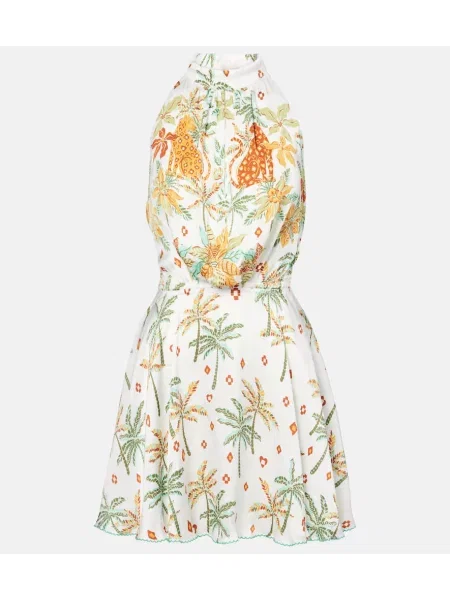 Rochie Poupette St Barth cu model floral verde
