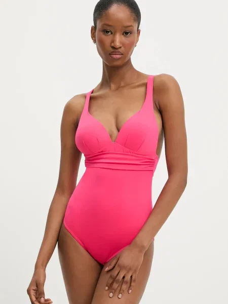 Jednodílné plavky Answear Lab vyztužený košík oranžová