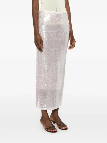Spódnica midi Forte Forte z cekinami różowa