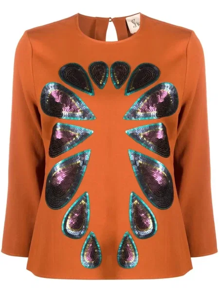 Bluză Paula cu paiete maro