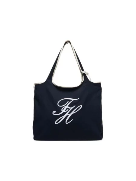 Tommy Hilfiger Kabelka Th Summer Tote Canvas Tmavomodrá námorníctvo