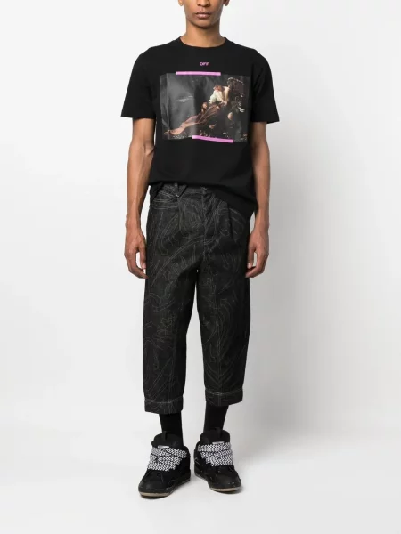Trumpas marškinėliai Off-white balta