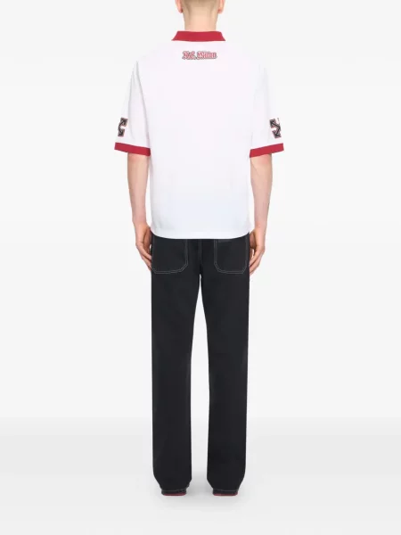 Gulerat tricou polo Off-white alb