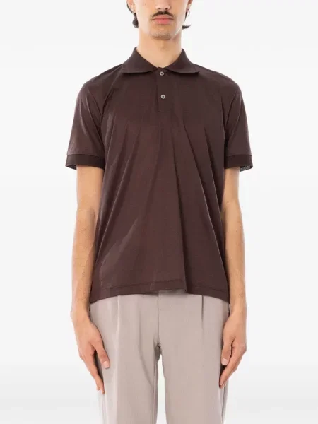 Scurt tricou polo Daniele Fiesoli maro
