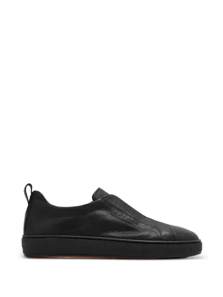 Chiloți Santoni din piele slip-on negru