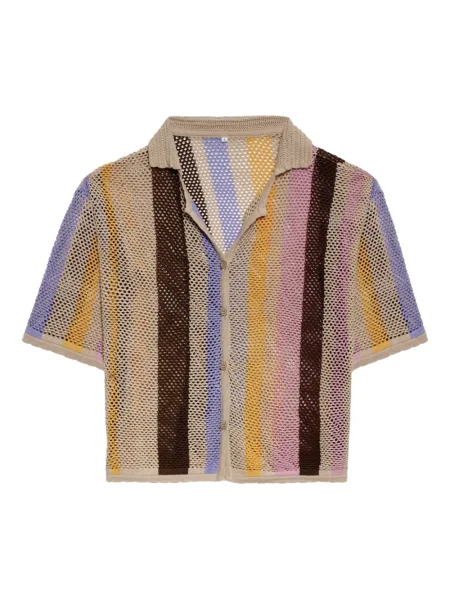 Cămașă Agua Bendita cu dungi maro