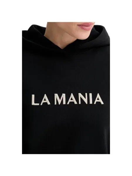Hanorac cu glugă La Mania cu broderie negru