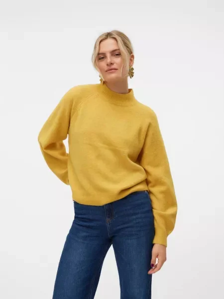 VERO MODA Pulover VMLEAF muștar galben