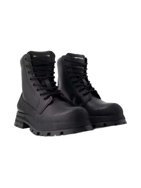 Buty do kostki Alexander Mcqueen skórzane czarne