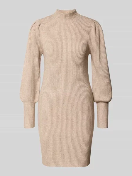 Sukienka o kroju comfort fit z dzianiny z mieszanki model ‘KATIA’ Only beżowa