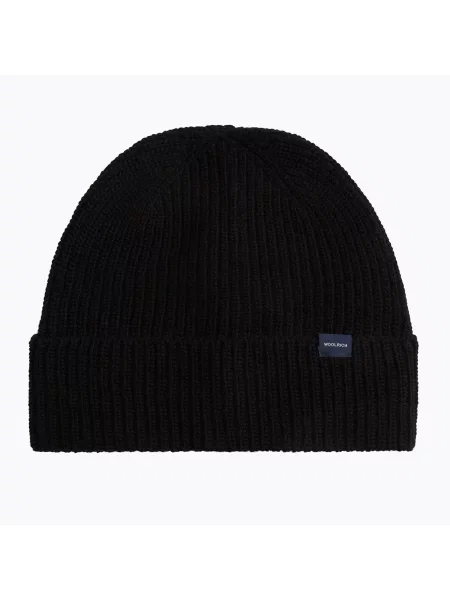 Căciulă de iarnă pentru bărbați Woolrich Knitted Ribbed Beanie black negru
