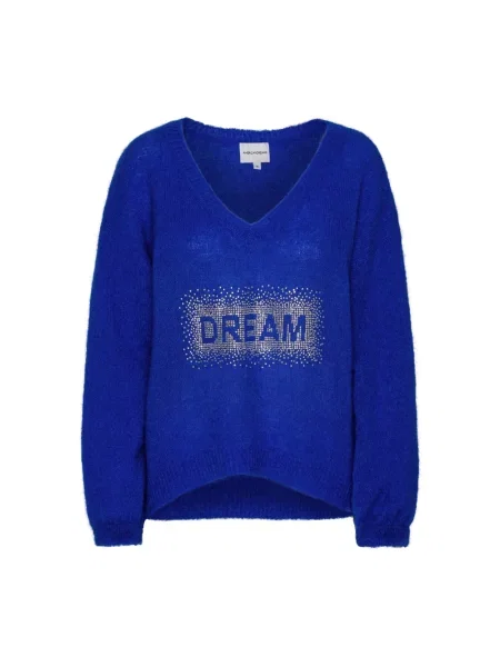 Sweter American Dreams wełniany niebieski