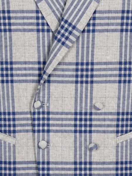 Kockás dupla soros mellény Etiem Textil S.l. szürke