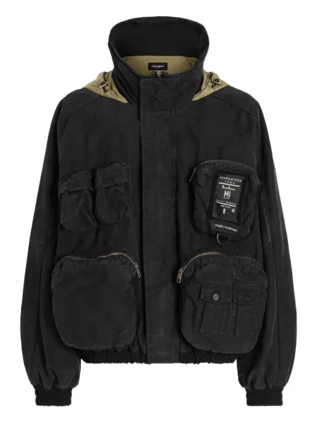 Jachetă cu glugă Dolce & Gabbana cu glugă negru