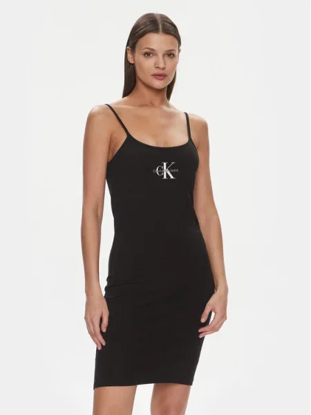 Poletna obleka Calvin Klein Jeans črna