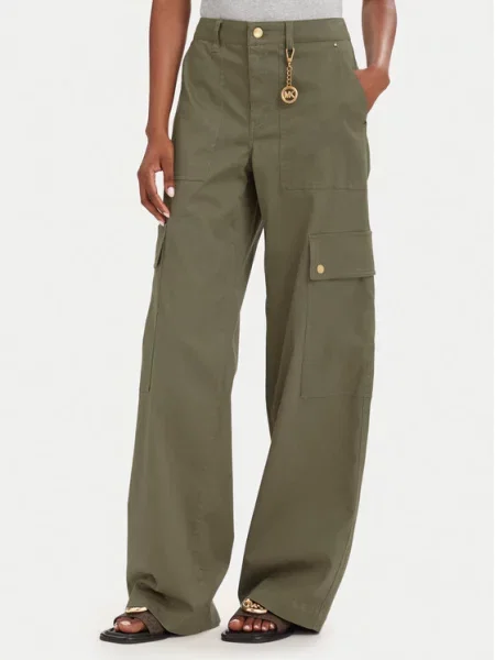 MICHAEL Michael Kors Kargo hlače Temno Wide Leg bež