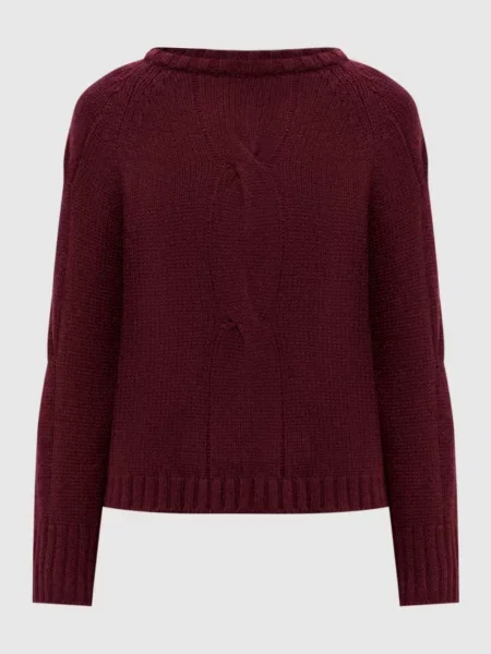Светр з кашеміру з фактурним візерунком Enrico Mandelli бордовий