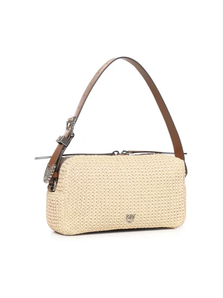 Pinko torebka crossbody pleciona beżowa