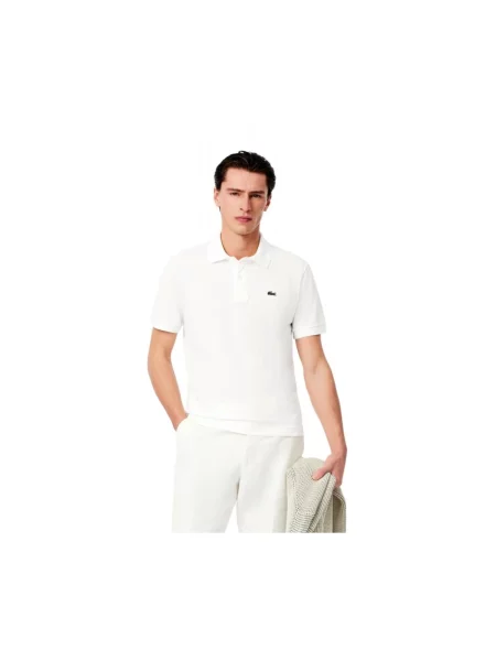 Koszulka polo o kroju regular fit z mieszanki bawełny Lacoste biała