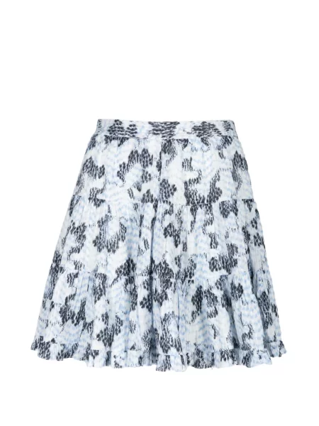 Fusta mini Ulla Johnson cu imagine cu imprimeu abstract alb