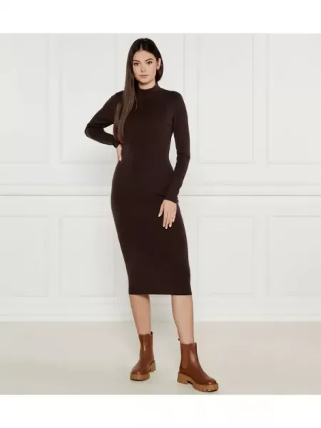 Michael Kors De lână rochie maro