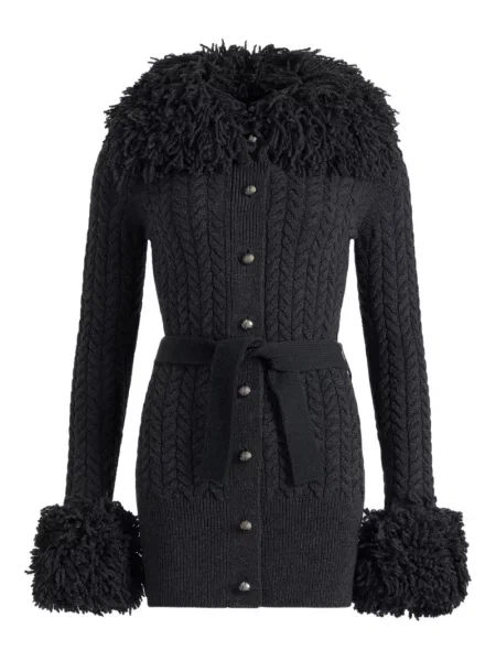 Cardigan Patou cu franjuri tricotate gri