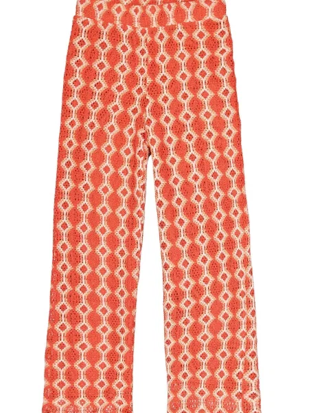 GARCIA Pantaloni bej / roșu orange alb