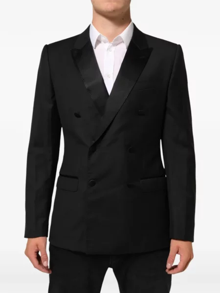 Sacou Dolce & Gabbana cu două rânduri de nasturi negru