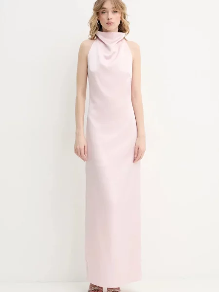 Rotate rochie maxi drept roz