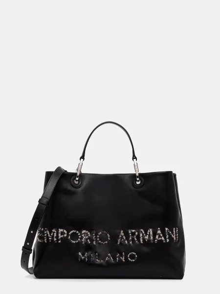 Geanta de piele Emporio Armani din piele negru