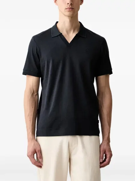 Tricou Joop! în carouri cu decolteu în V albastru