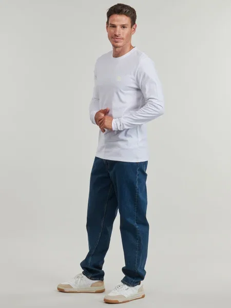 Tricou cu mânecă lungă Boss alb