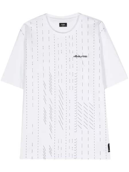 Тениска Fendi бродирана бяло