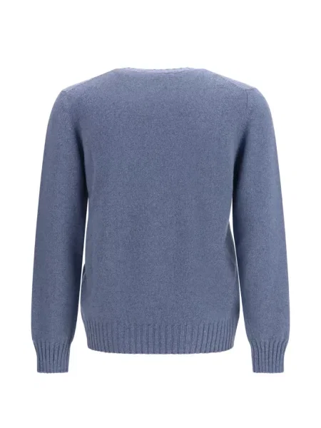 Кашмирен пуловер Piacenza Cashmere с кръгло деколте синьо