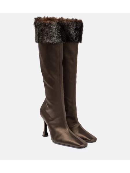 Cizme Magda Butrym din satin maro