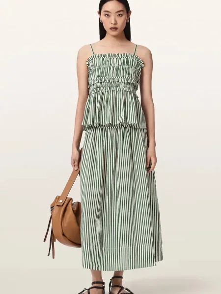 AllSaints блузка із рюшами KALI